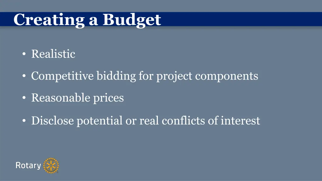 creating a budget