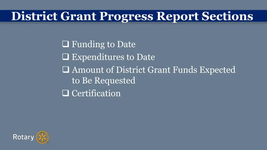 district grant progress report sections 1