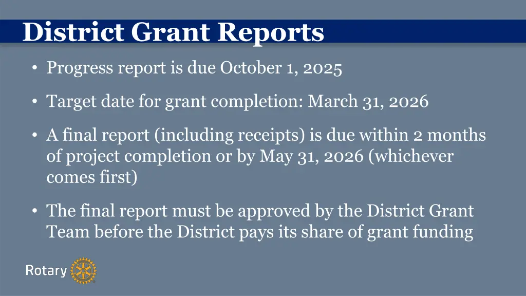 district grant reports