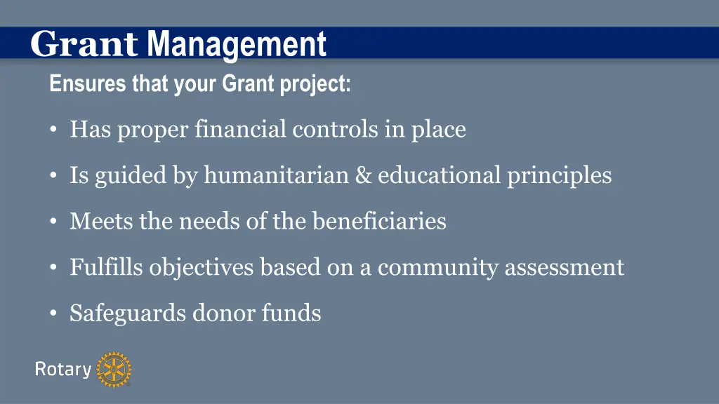 grant management ensures that your grant project