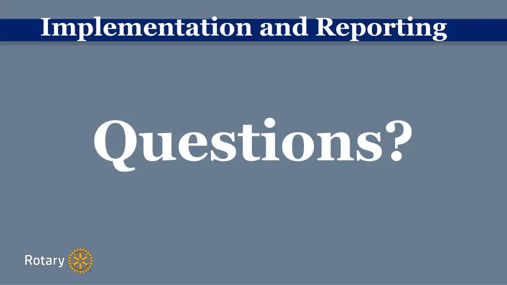 implementation and reporting 1