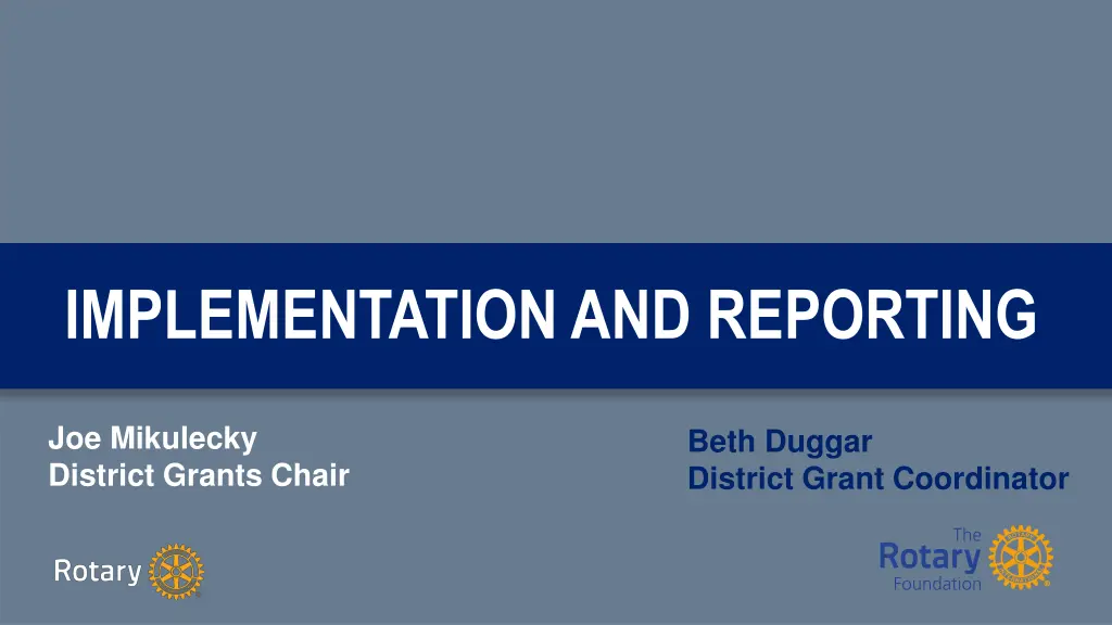 implementation and reporting