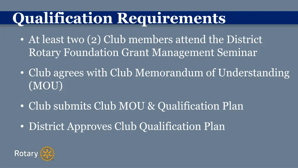 qualification requirements