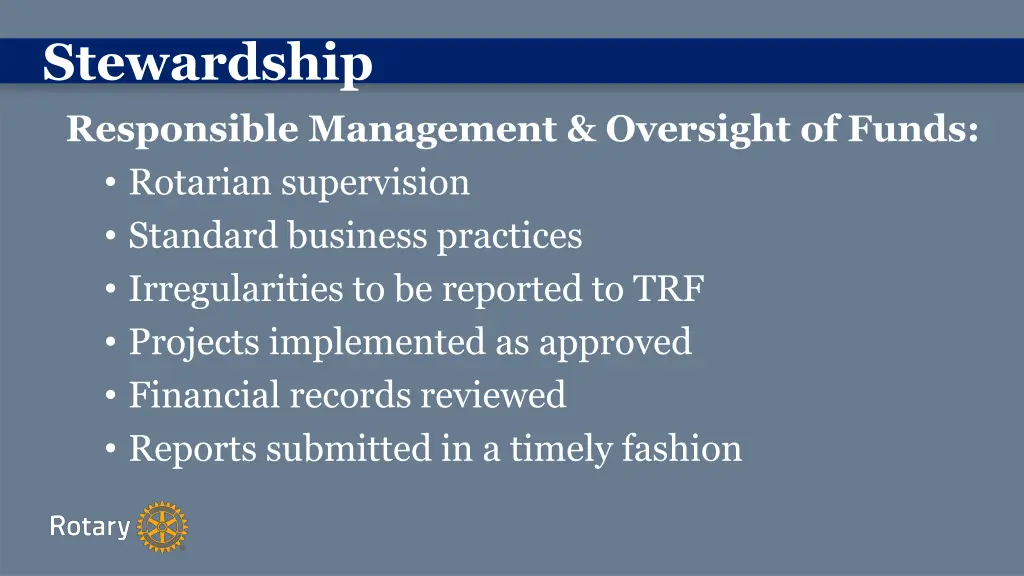 stewardship responsible management oversight