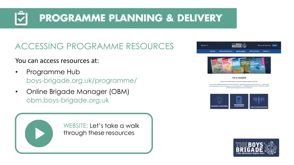 accessing programme resources