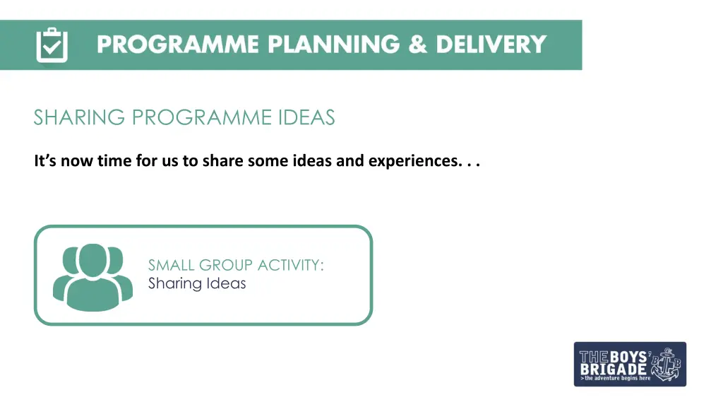 sharing programme ideas