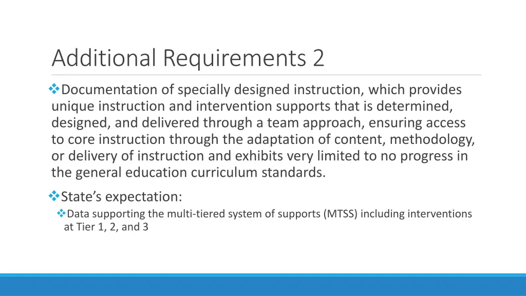 additional requirements 2
