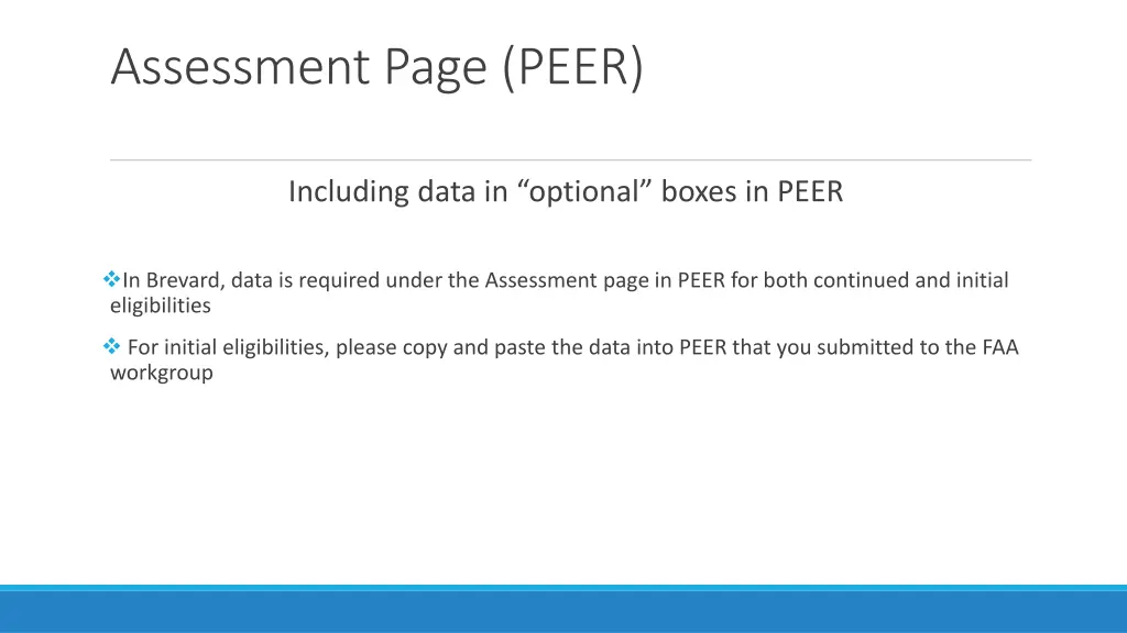 assessment page peer