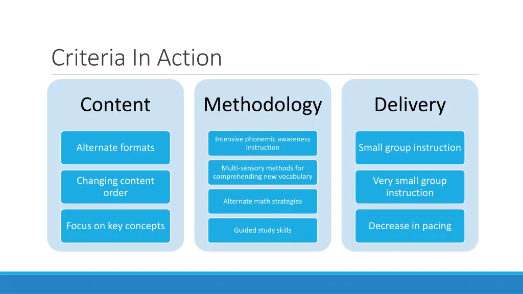 criteria in action 8
