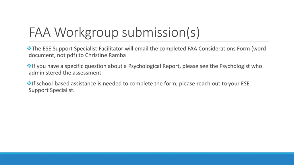 faa workgroup submission s