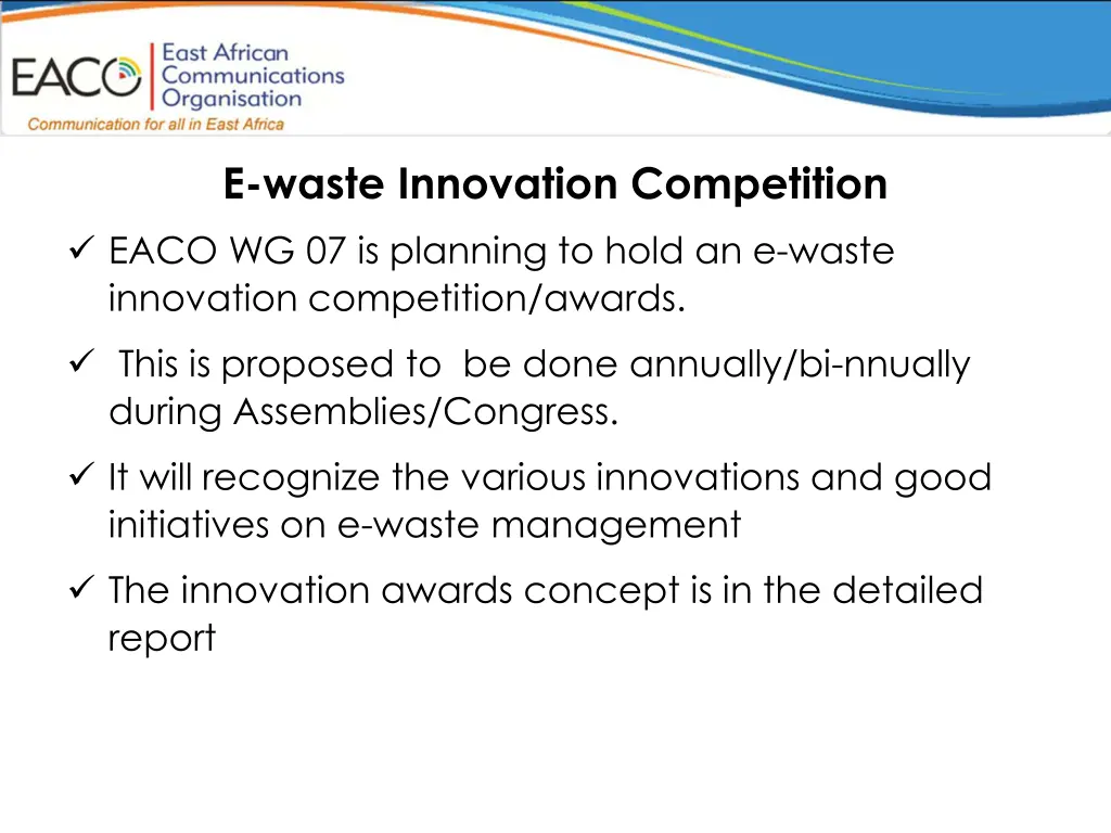 e waste innovation competition eaco