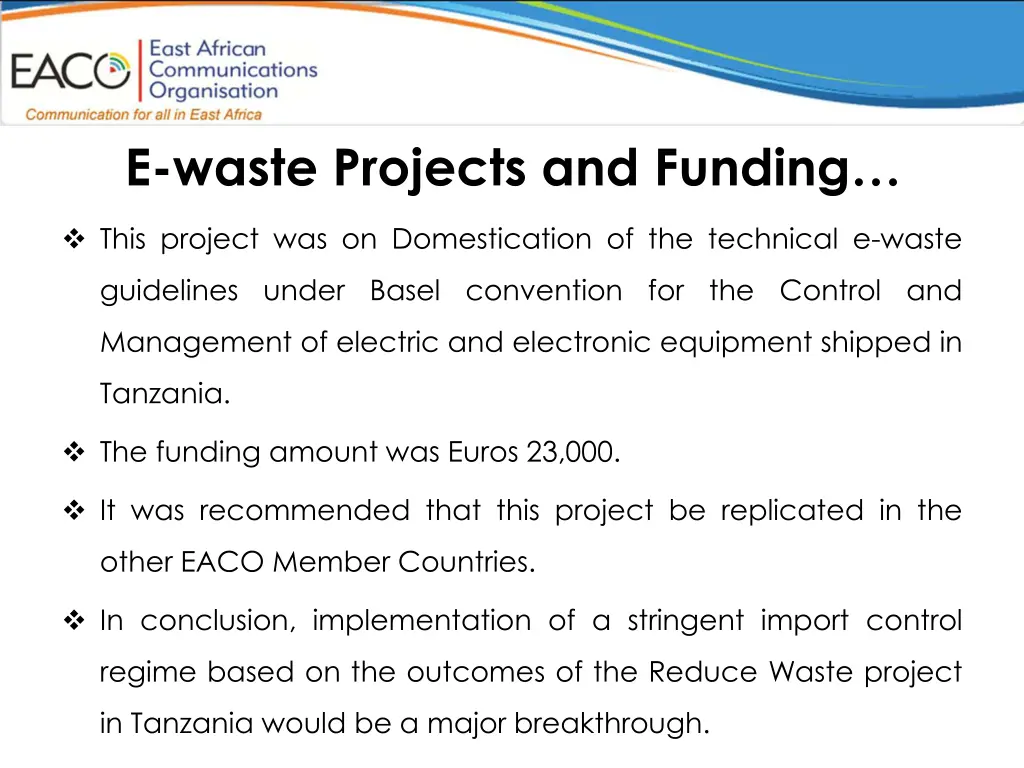 e waste projects and funding 2