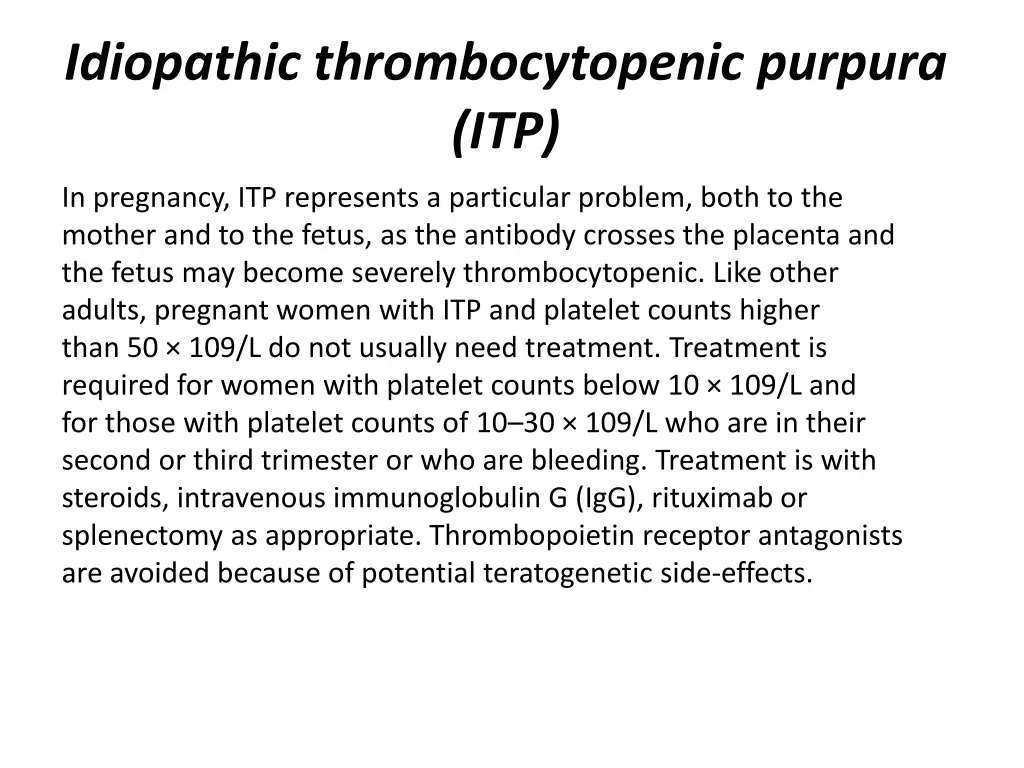 idiopathic thrombocytopenic purpura itp
