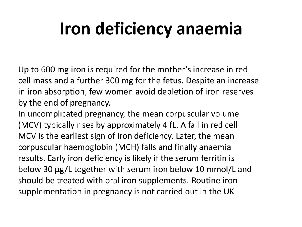 iron deficiency anaemia