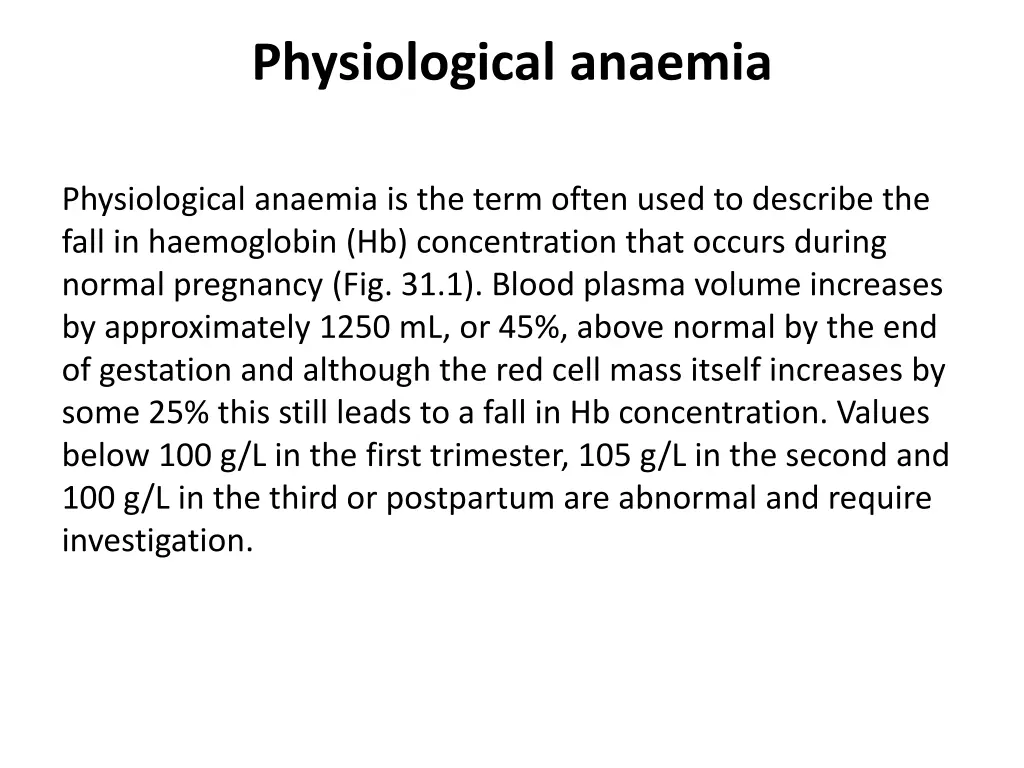physiological anaemia