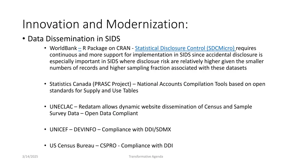 innovation and modernization data dissemination 1