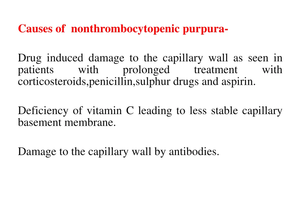 causes of nonthrombocytopenic purpura drug