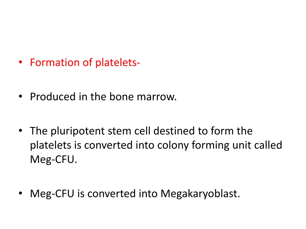 formation of platelets