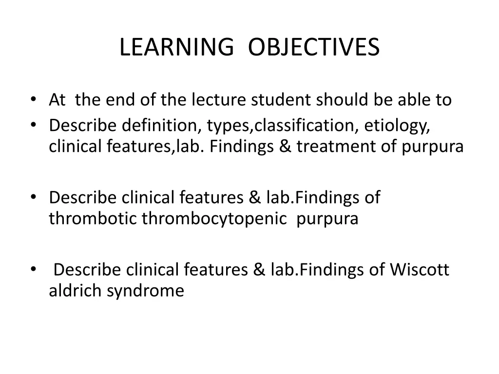 learning objectives