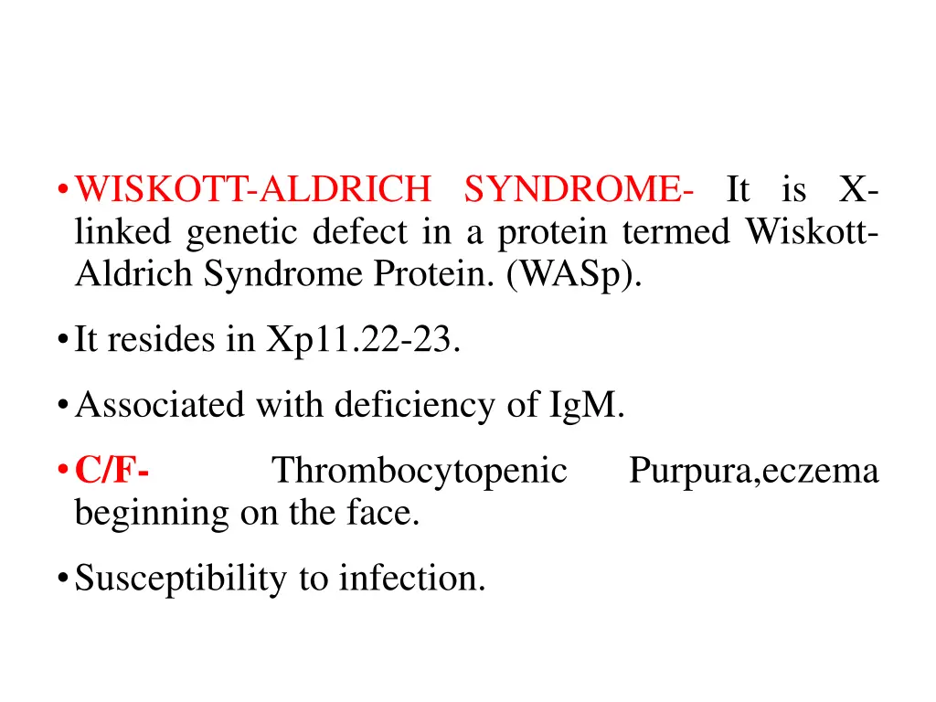 wiskott aldrich syndrome it is x linked genetic