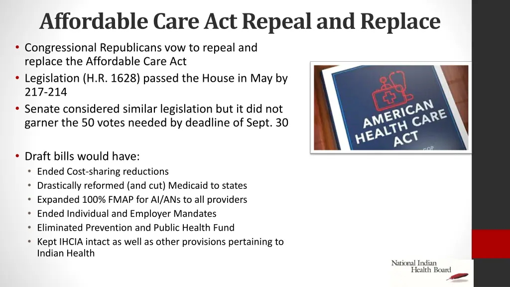 affordable care act repeal and replace