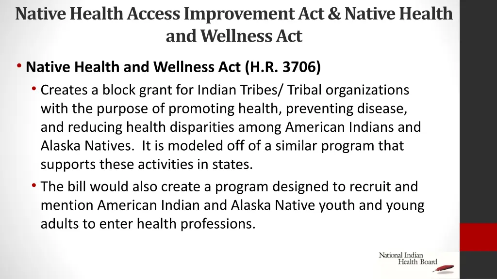 native health access improvement act native 1