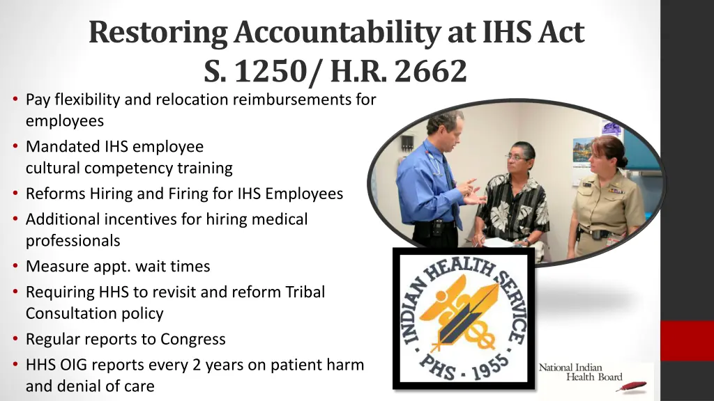 restoring accountability at ihs act s 1250