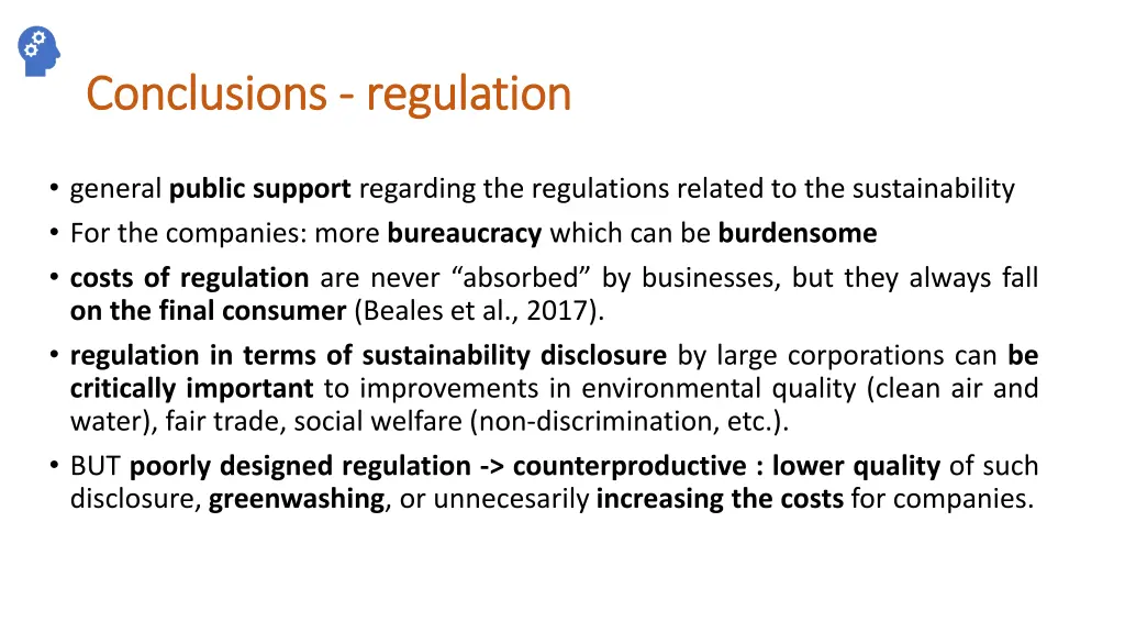conclusions conclusions regulation