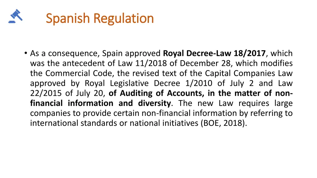 spanish regulation spanish regulation