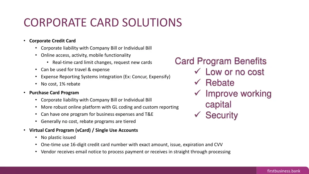 corporate card solutions