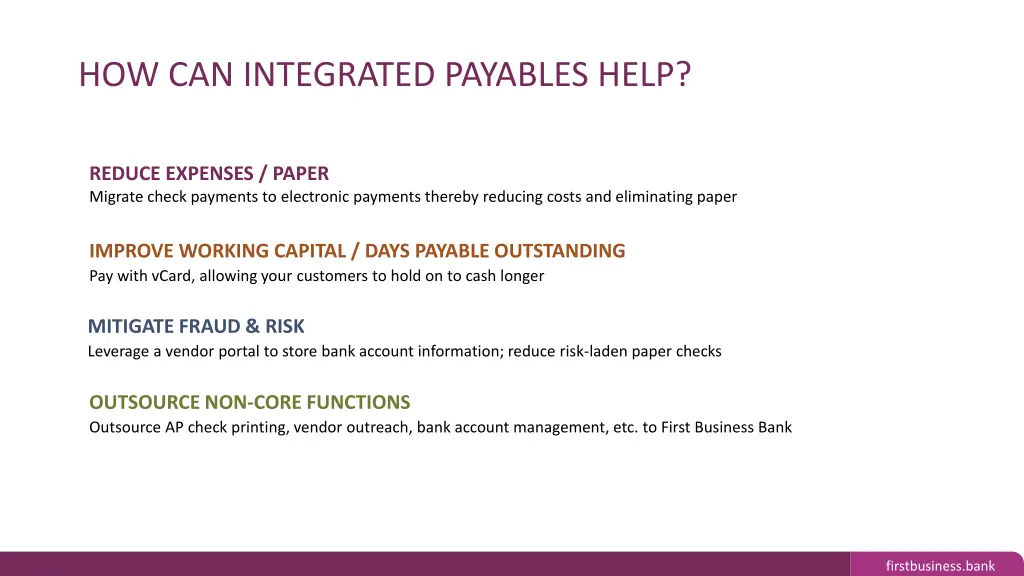 how can integrated payables help