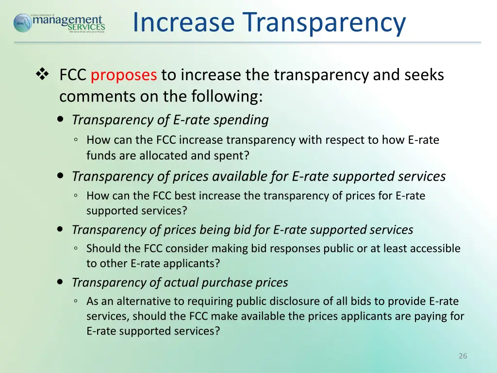 increase transparency