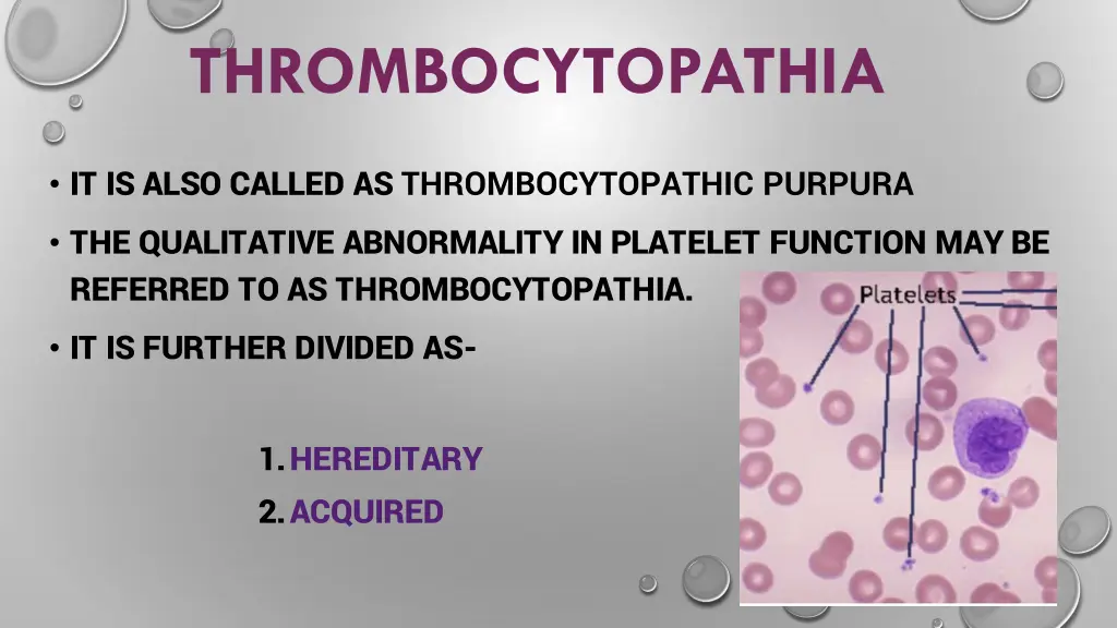 thrombocytopathia
