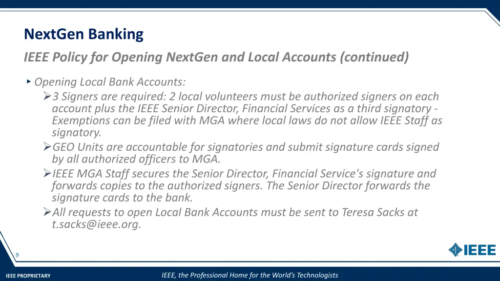 nextgen banking ieee policy for opening nextgen