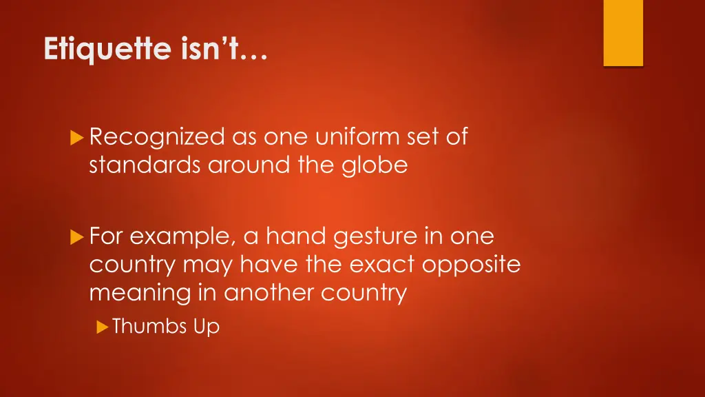 etiquette isn t