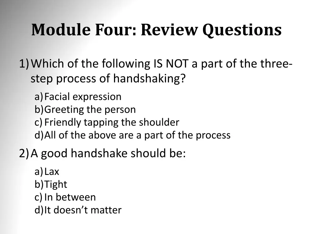 module four review questions