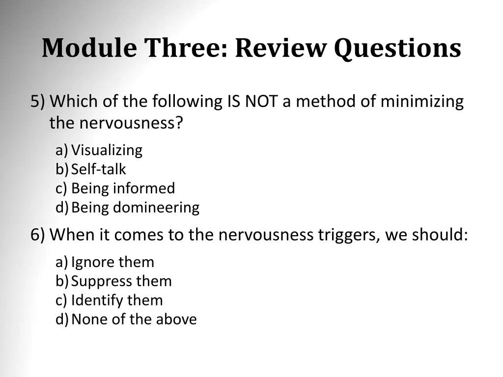module three review questions 2