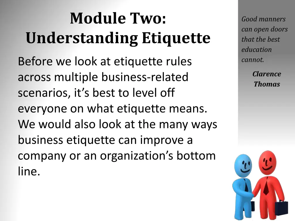 module two understanding etiquette