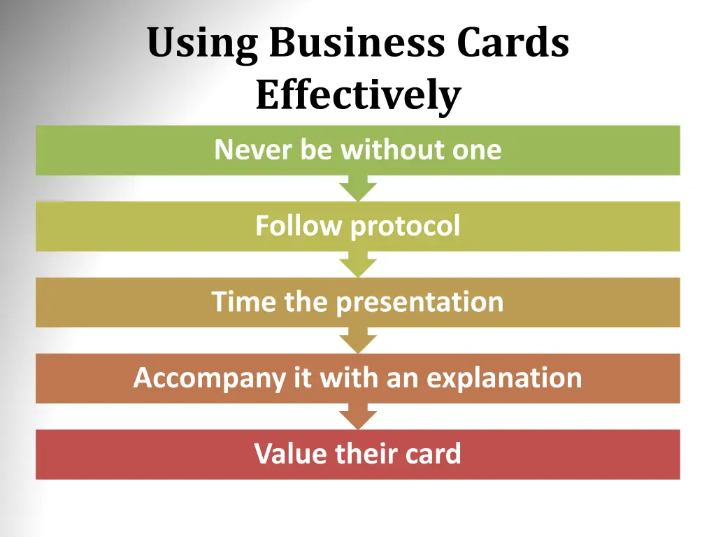 using business cards effectively