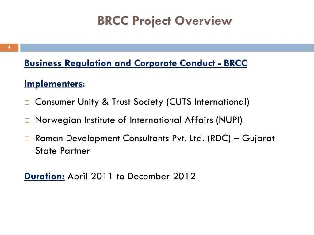brcc project overview
