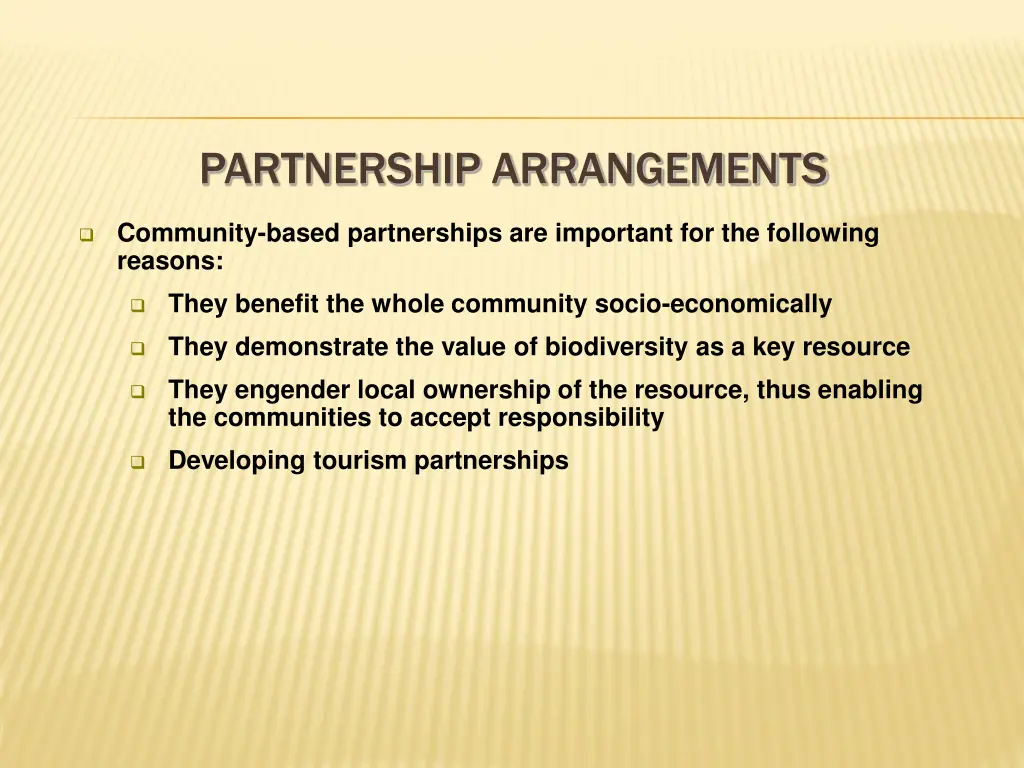 partnership arrangements