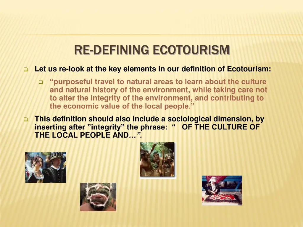 re defining ecotourism