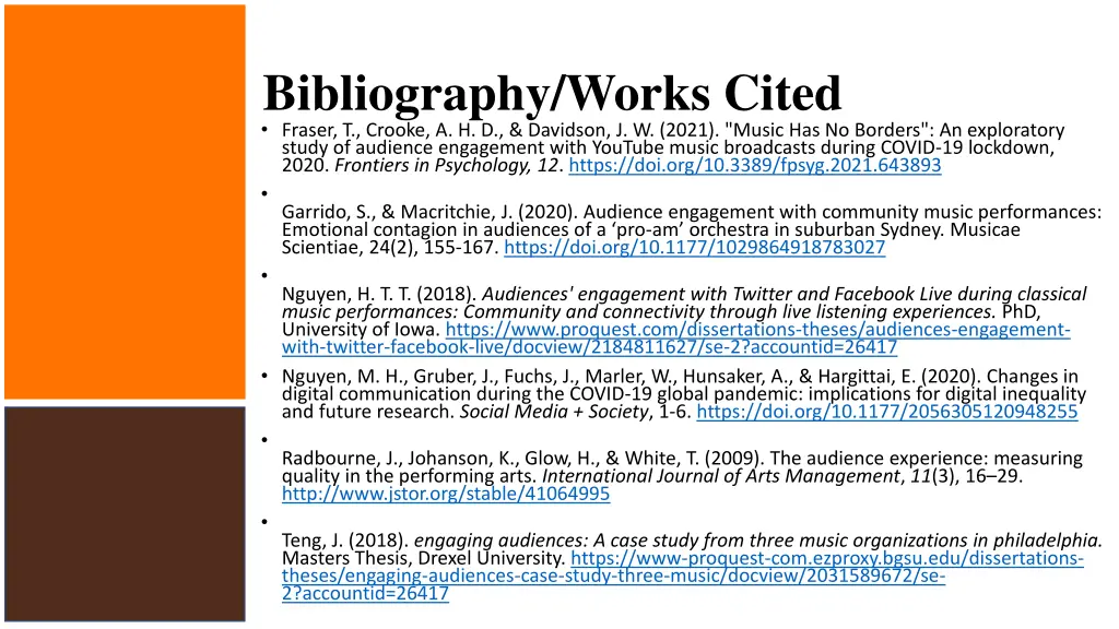 bibliography works cited fraser t crooke
