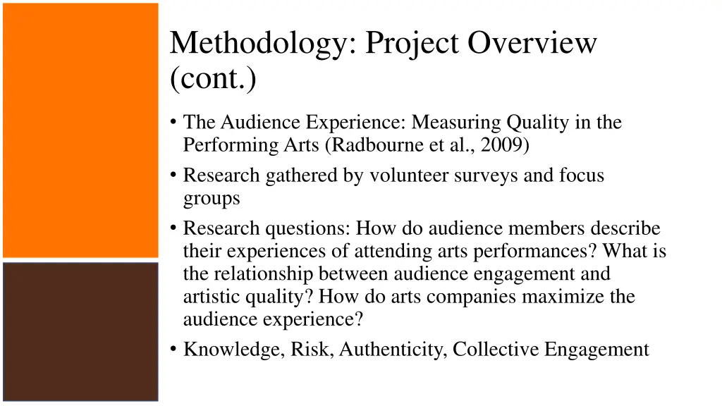 methodology project overview cont