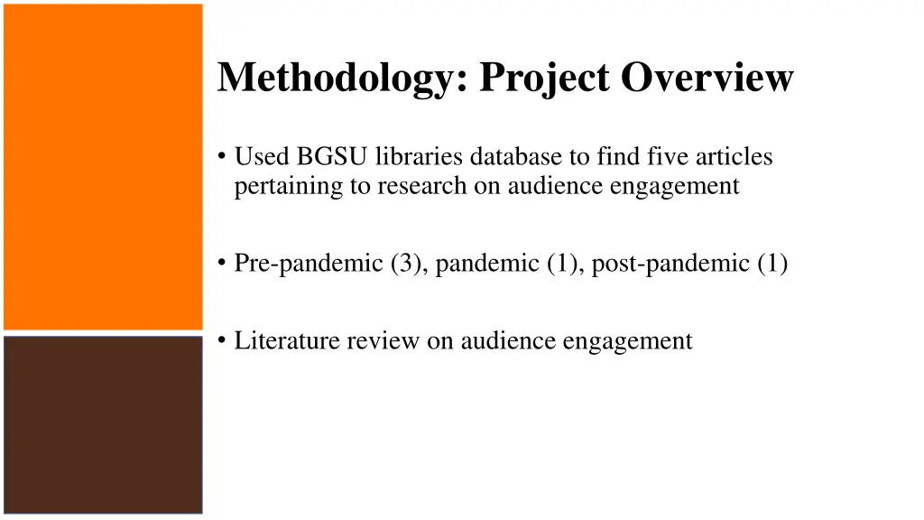 methodology project overview