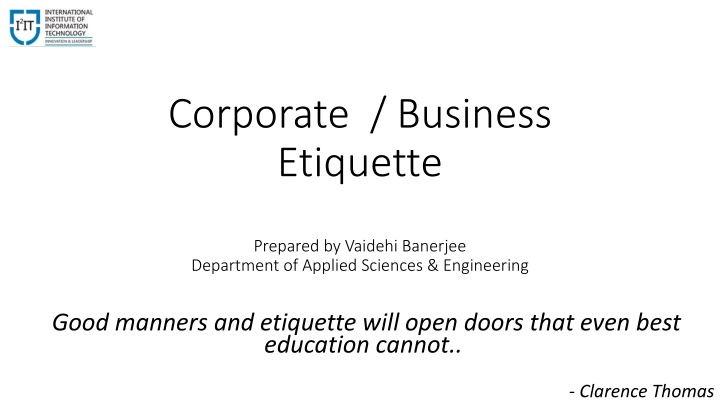 corporate business etiquette
