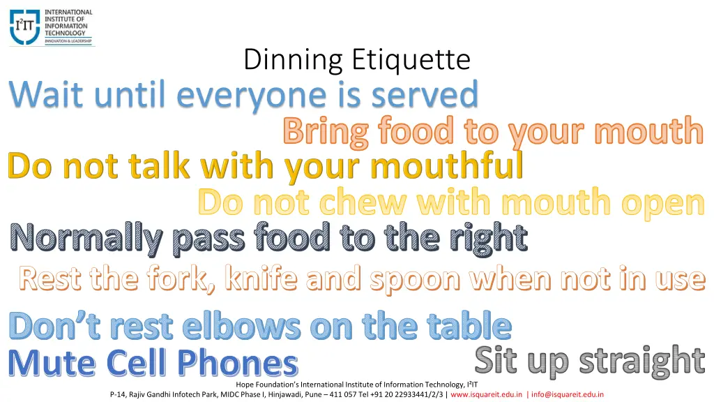 dinning etiquette