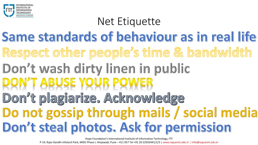 net etiquette