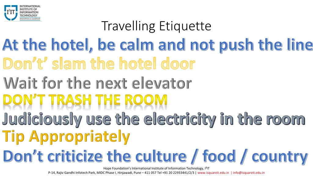 travelling etiquette 1