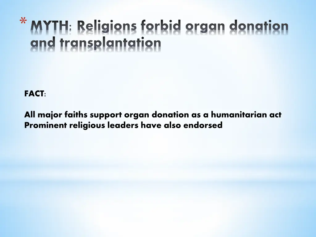 myth religions forbid organ donation